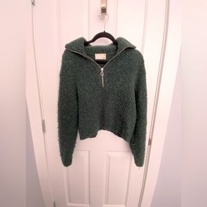 WILFRED FREE Quarter Zip Knit Wool Sweater
